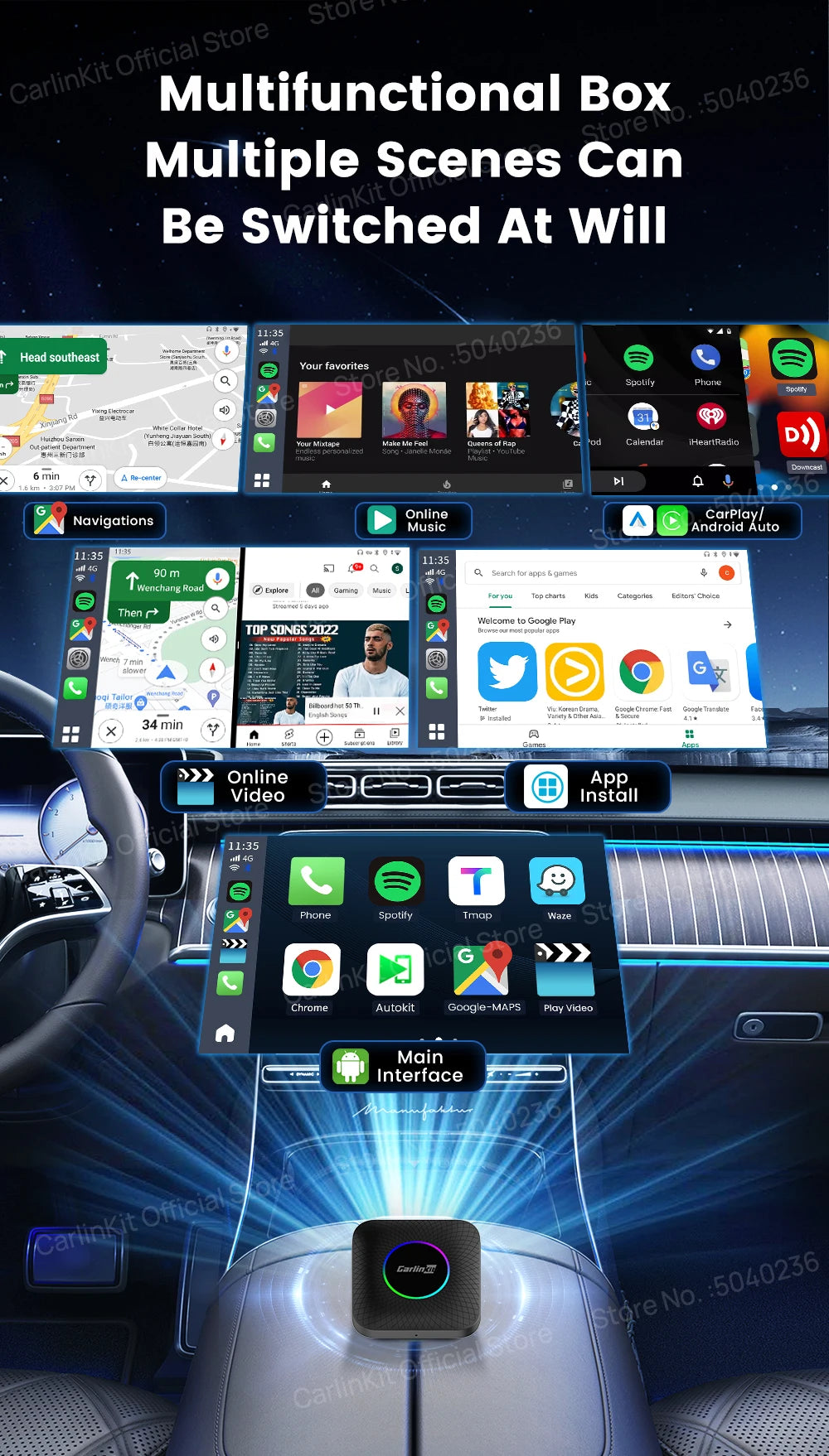 CarlinKit Wireless CarPlay & Android Auto AI Box