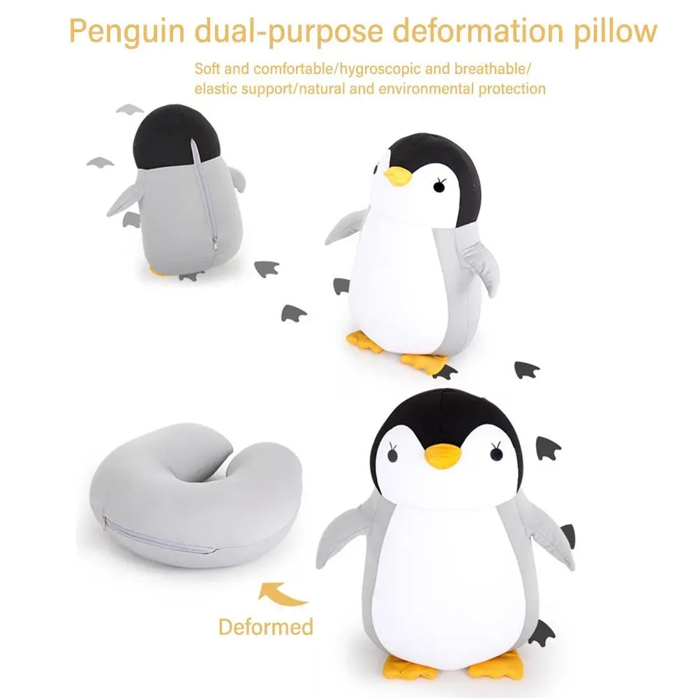 2-in-1 Cartoon Animal Travel Neck Pillow | U-Shape