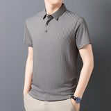 Men's Striped Polo Shirt – Breathable Summer Style