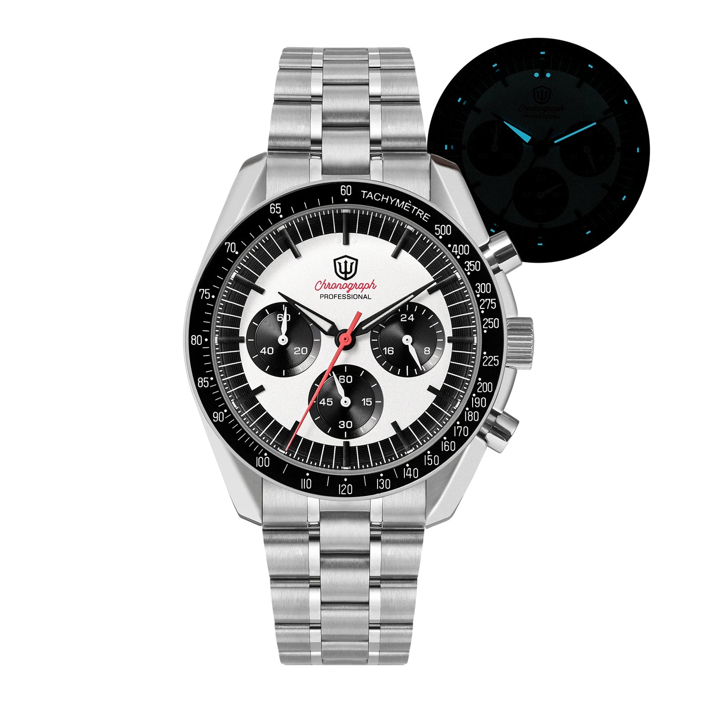 Watchdives WD1863 New Multifunctional Quartz Watch Black VK63 Sports Chronograph Watch Bubble Sapphire Waterproof 100 Wristwatch