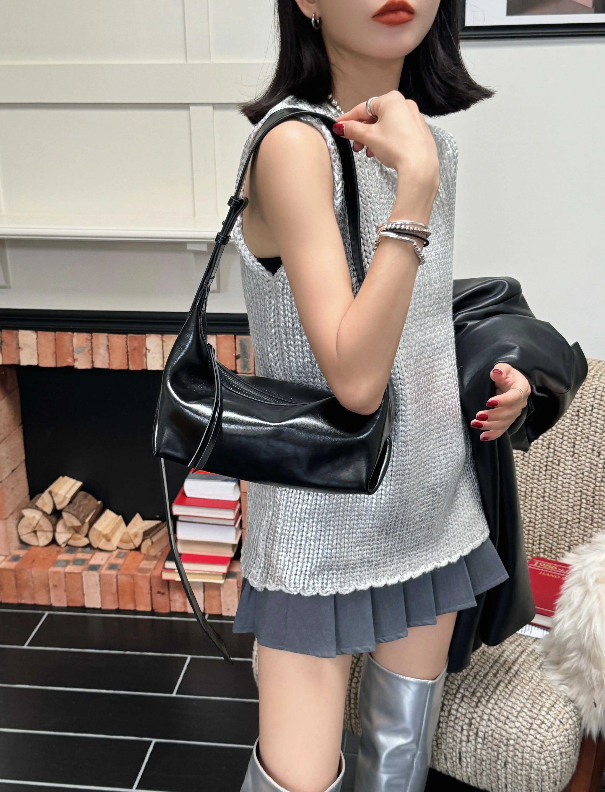 Motingsome Handbag Shoulder Pouch Woman Tote Smooth Cow Leather Crossbody Lady Spring Saddle Red Mini Messenger Purses 2025 New