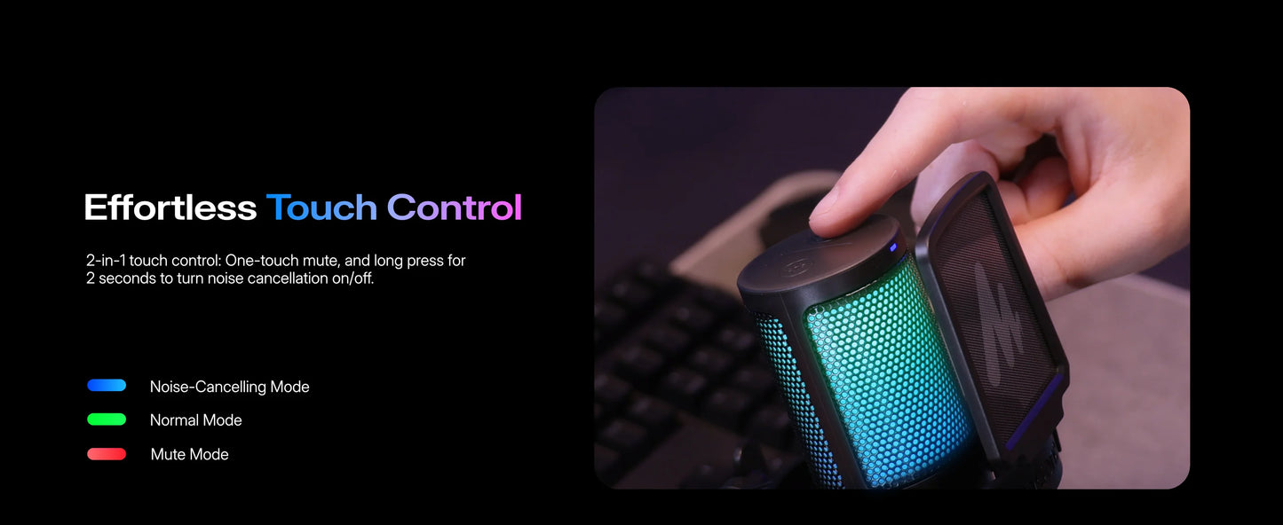 MAONO DGM20S USB Gaming Microphone with RGB & Boom Arm