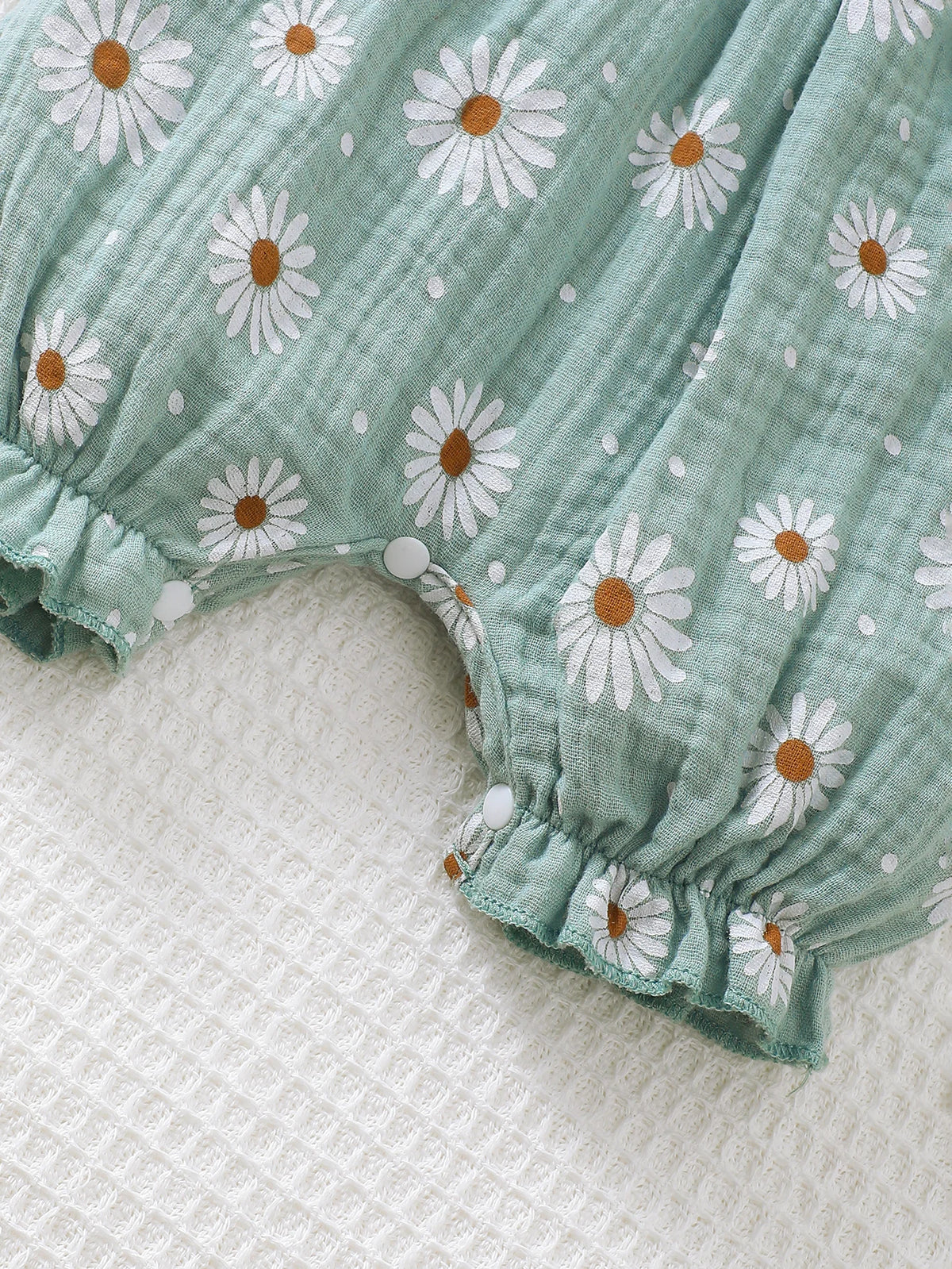 0-18 Months Baby Girl Clothes Set 2Pcs Daisy Print Romper Ruffle Bow Jumpsuit + Hat Summer Infant Newborn Casual Clothing Outfit