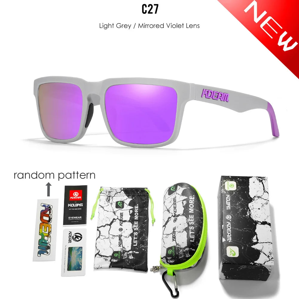 KDEAM All Black Men's Sunglasses Polarized And UV400 Protection Lens Driving Fishing Glasses Mirror With Complete Package