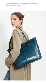 Burminsa Vintage Genuine Leather Tote Bag for Women