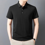 Men's Striped Polo Shirt – Breathable Summer Style