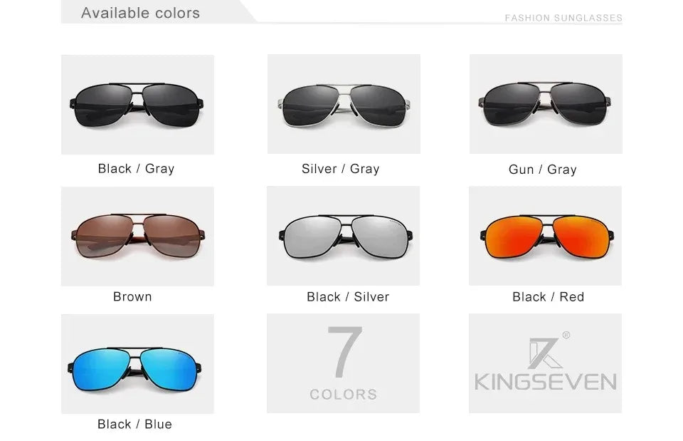 KINGSEVEN Brand Classic Male Sunglasses Men Fashion Polarized UV400 Retro Glasses Outdoor Driving Causal High Quality Eyewear