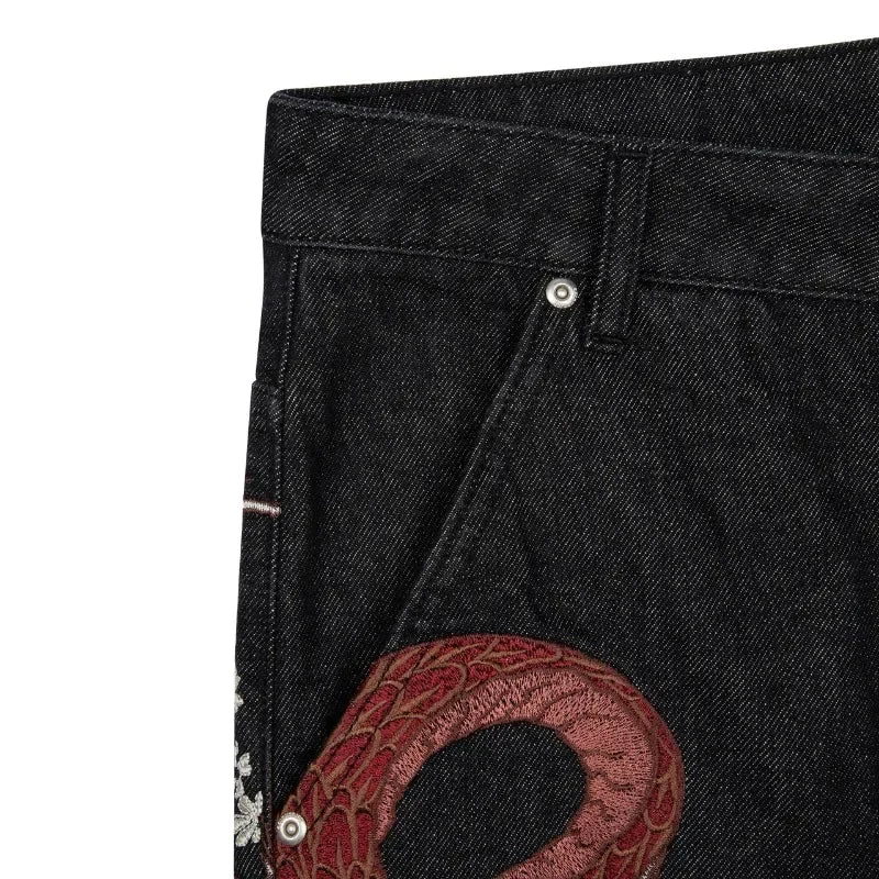 Dragon Embroidery Y2K Baggy Jeans