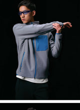 Outdoor Hiking Windproof Fleece Lined Stand Collar R2 Jacket Four Way Stretch Microfiber Polyester Spandex Keine Zeichen KZC