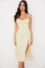 Women's Floral V-Neck Bodycon Maxi Dress