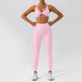 2-Piece Women's High-Waist Yoga Set – Seamless Long Sleeve Workout Suit