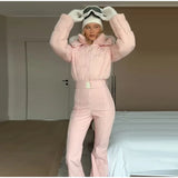 Women's Winter Fur-Trim Hooded Jumpsuit