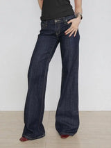 Women's Y2K Flared Jeans – Low Rise Embroidered Denim