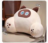 Thickened Cat Back Cushion Siamese Calico Cat Sofa Bed Chair Lumbar Support Cushion Comfortable Throw Pillow Home Decor Girl