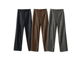 Minimalist Straight-Leg PU Leather Trousers