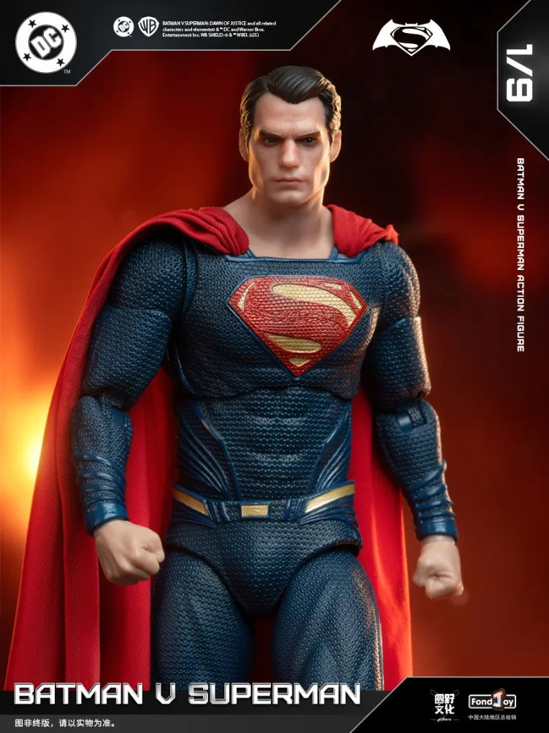 In Stock Fondjoy Batman VS Superman 1:9 Scale Action Figure Set DC Comics Movie Authentic Interchangeable Heads Boys Gifts Model