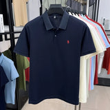 100% pure cotton high-end brand men's short sleeve polo shirt 2026 summer luxury fashion pony embroidery golf top casual T-shirt