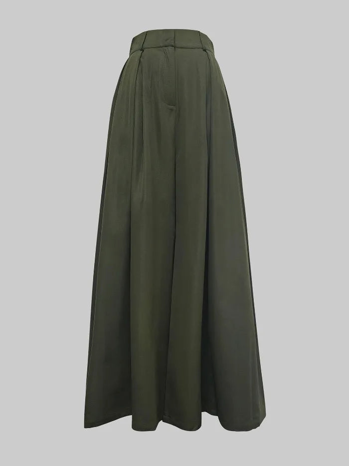 Women's High-Waisted Pleated Wide-Leg Pants