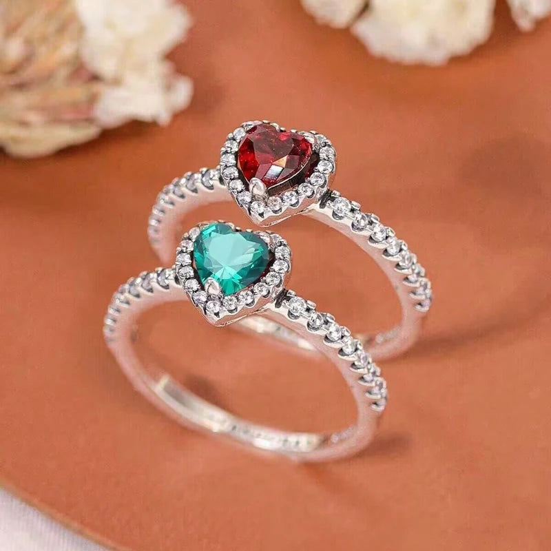 Sterling Silver Sparkling Heart Ring