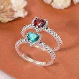 Sterling Silver Sparkling Heart Ring