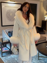 Faux Fur Patchwork Woolen Overcoat
