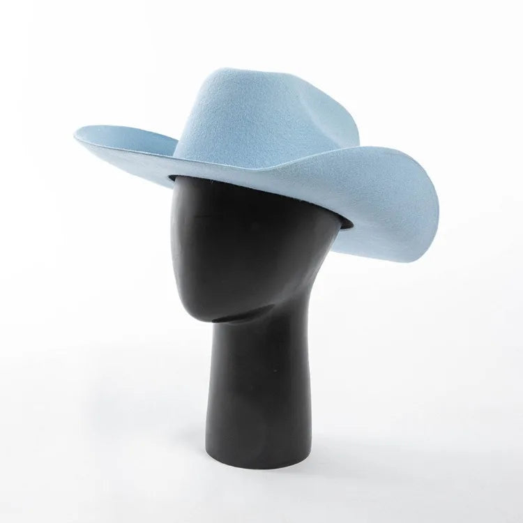 USPOP Wide Brim Wool Cowboy Hat – Unisex Felt Fedora