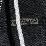 New Men's Loose Workwear Denim Vest with Hood Sleeveless Everyday Versatile Shoulder Pad Jacket Casual Unisex Outerwear