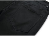 Men Classic Pure Black Jeans All Match Stretch Denim Pants Casual Plus Size Slim Straight Trousers