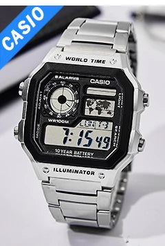 Casio AE1200WHD-1A Men’s Digital Sport Watch – Silver Stainless Steel