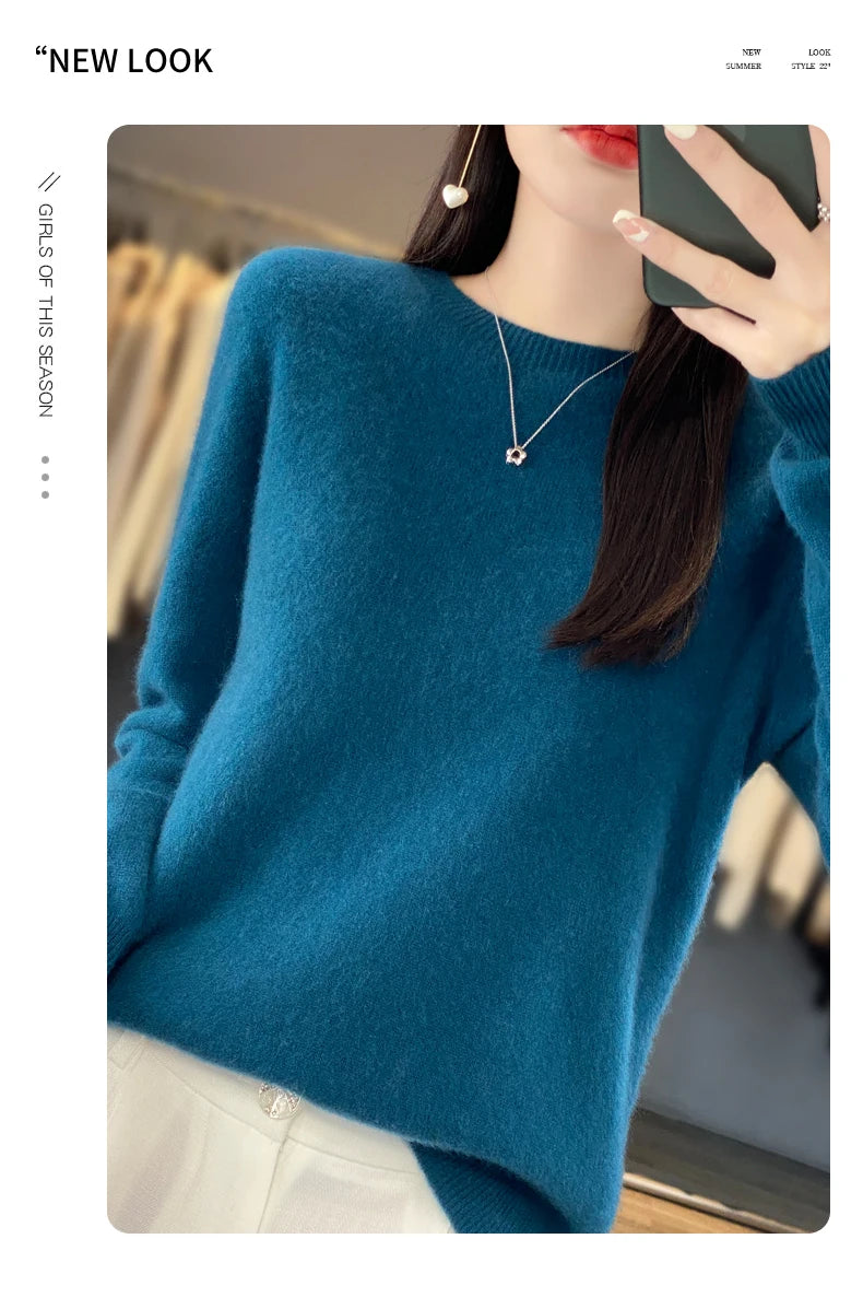 Women's Merino Wool Crew Neck Sweater