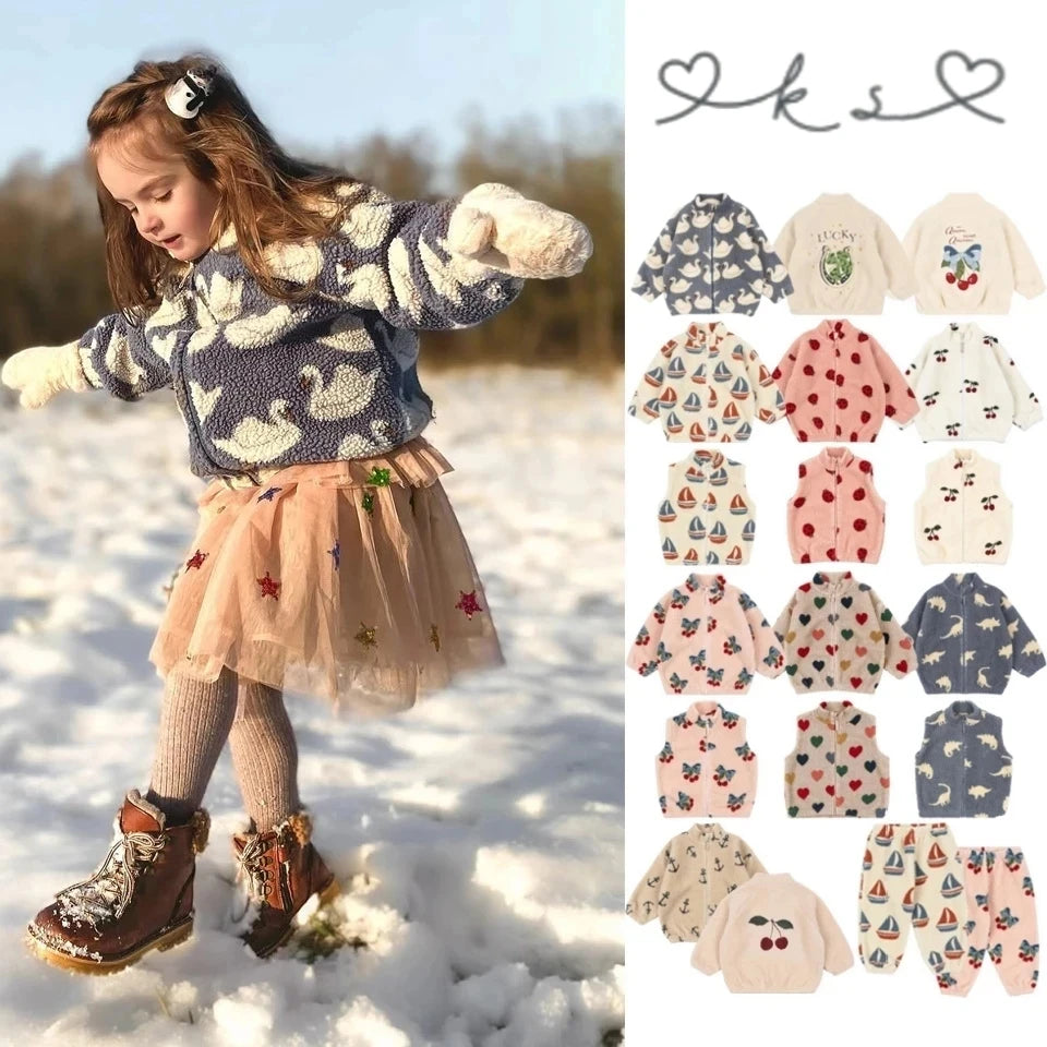 Kids' Sequin Lambswool Winter Jacket