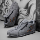 Low-Top Men's Versatile Comfortable Zippered Shoes for Outdoor Hiking and Casual Sports.