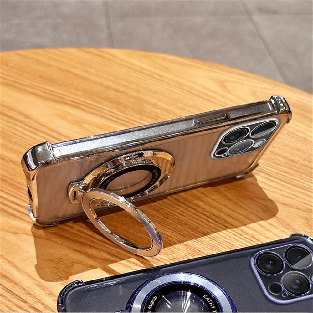 Luxury Shockproof Clear Ring Case
