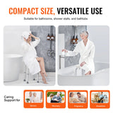 SucceBuy Shower Chair for Inside Shower Adjustable Height Shower Stool Non-Slip Bench Bathtub Seat  for Elderly Disabled Adults