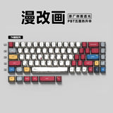 Anime 74-Key Original Height Side-Engraved Transparent PBT Keycaps Compatible With 61/68 Keyboards Computer Office Accessories