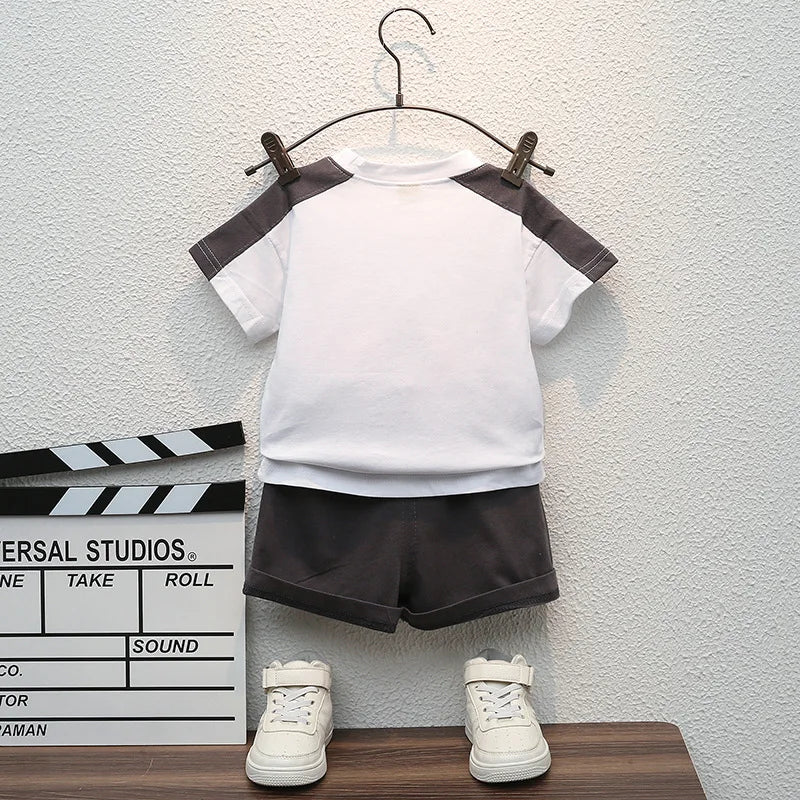 Boys' Summer Cotton Letter Print Set