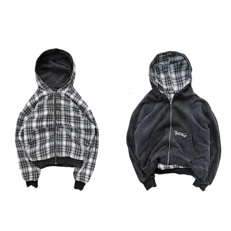 American Retro Printed Zipper Sweatshirt Women's Y2K New Harajuku Hip Hop Goth Casual Joker Long Sleeve Zipper Hoodie Streetwear