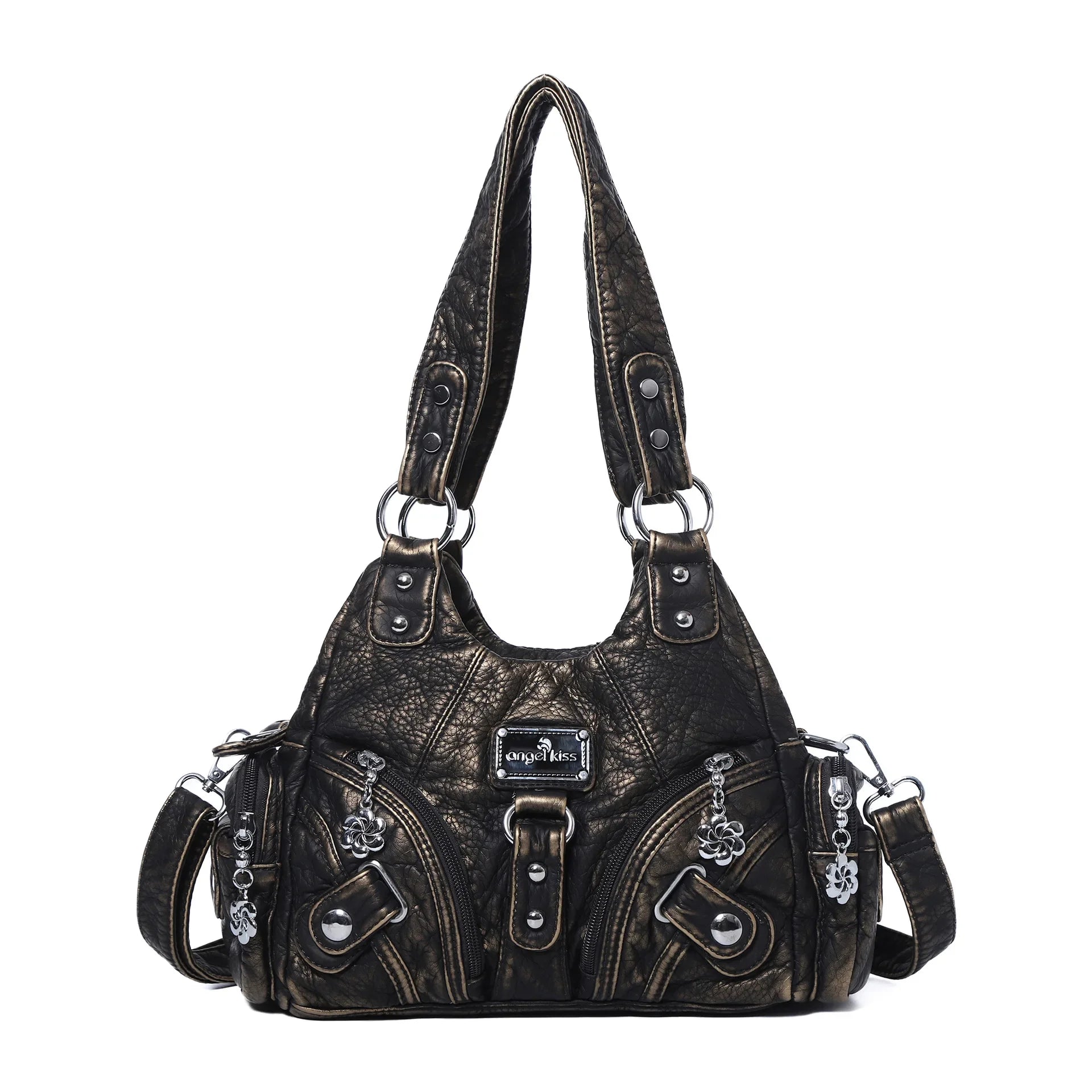 Angelkiss Women Handbags Rose Soft Tote Bag Small Top-handle Purse Fashion Satchel Multi-Pockets Shoulder Bag Hobos Phone Pack