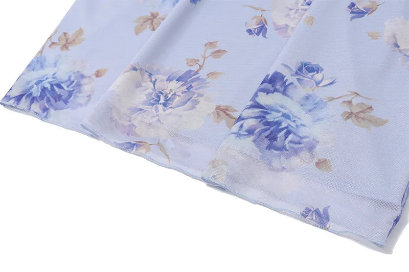 Women's Floral Print Backless Maxi Dress