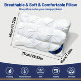Twisted Flower48 × 74cmStar Hotel High and Low Pillow Home No Collapse Cervical Pillow Insert Waterable Wash Pillow Inner
