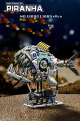 Mechanical Animal Technical Building Blocks, Light MOC Assembly Bricks, Shark Dragonfly Skull Piranha 4 Styles Adults Kids Gift