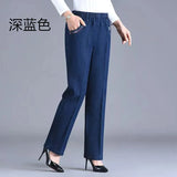 Women's Embroidered Straight-Leg Jeans | Elastic Waist