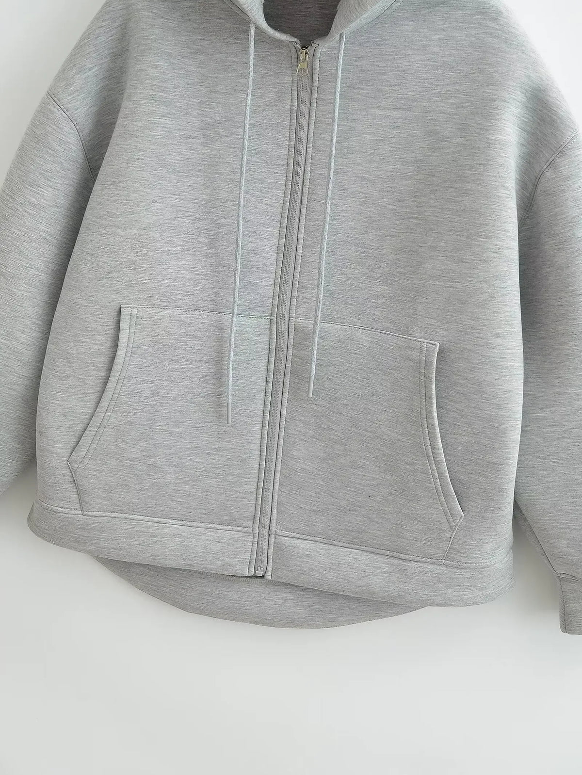 HH Autumn Women Casual Hooded Jacket Loose Oversize Zipper Hoodie Sweatshirts Solid Coat Office Lady Chic Outwear Tops