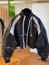 Elegant Stand Collar Zip Jacket for Women