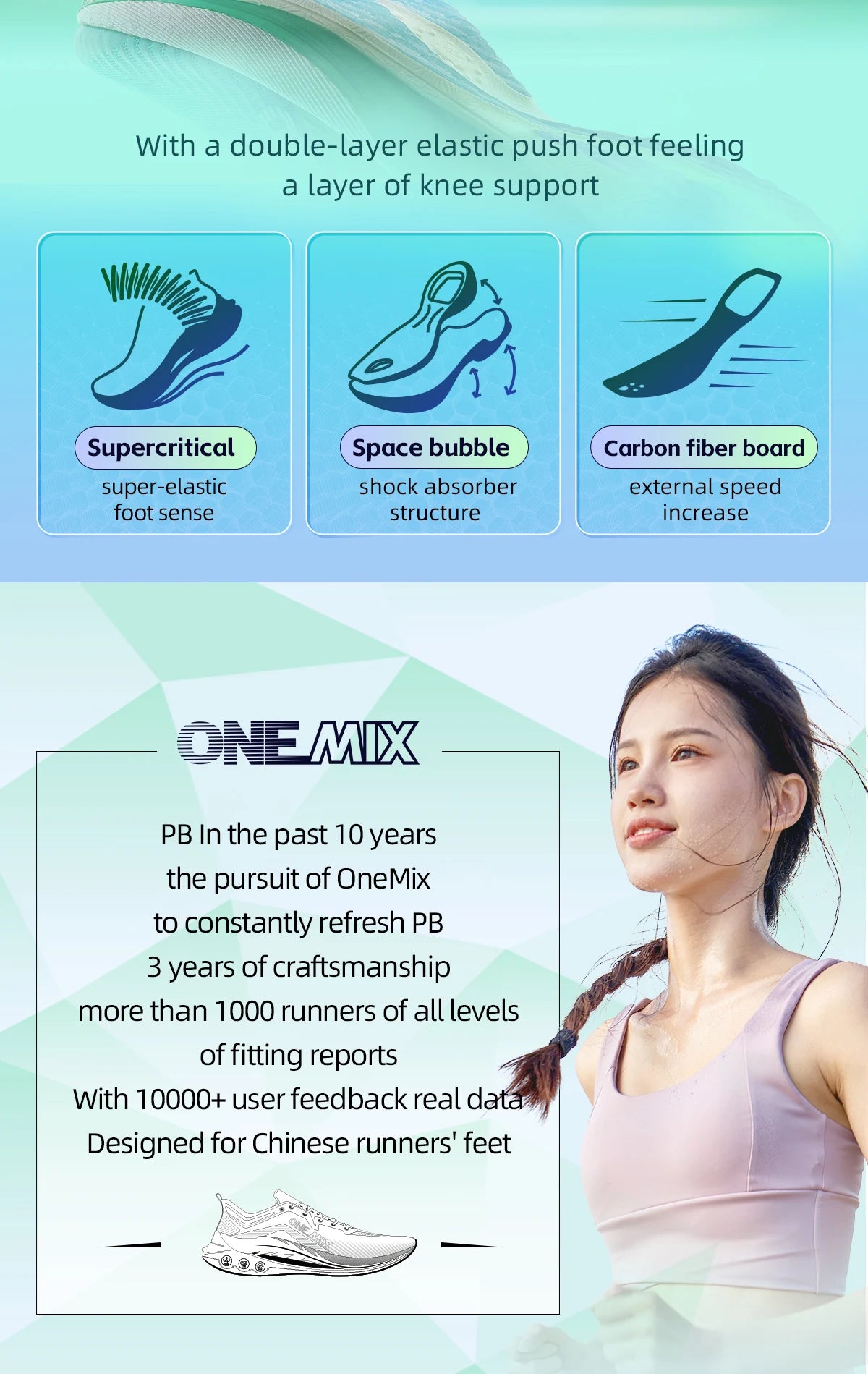 ONEMIX Pace Beam Marathon Running Shoes for Men Anti-slip Ultra-light Rebound Athletic Shoes Carbon Plate Sport Walking Sneakers