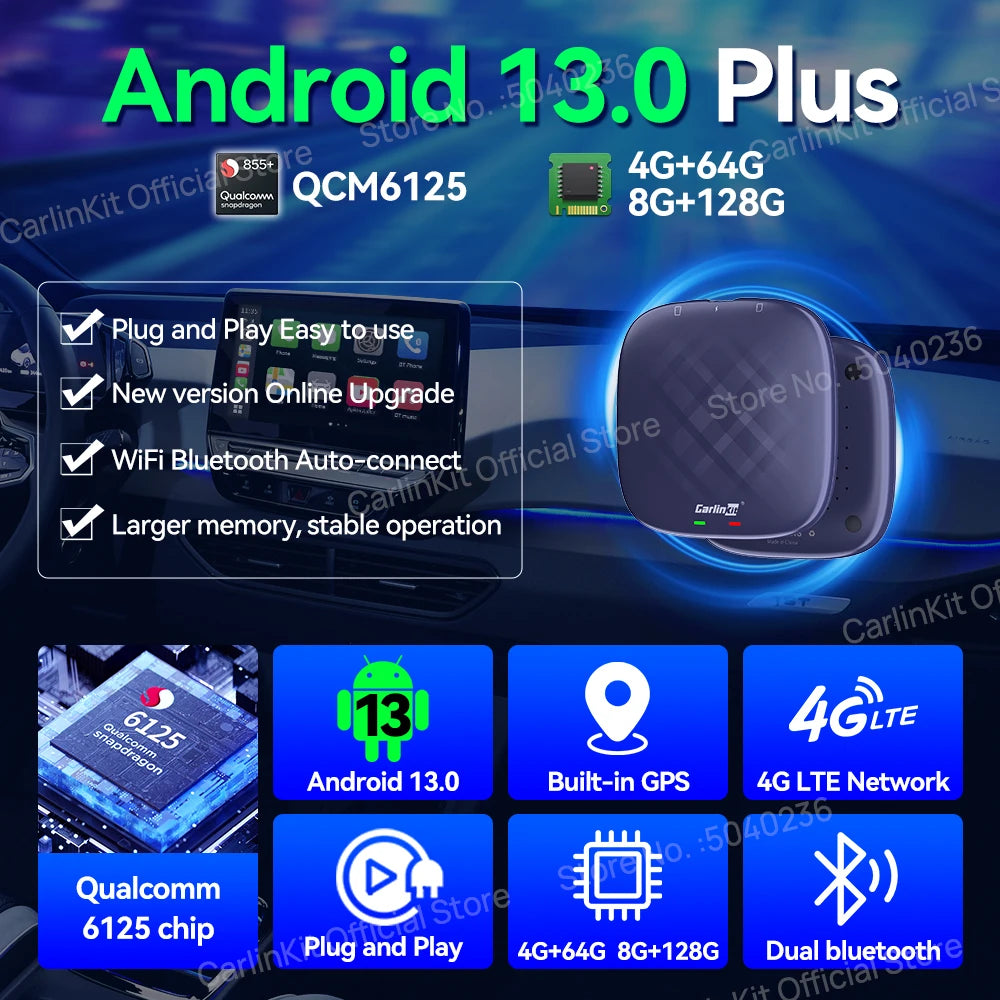 Carlinkit Android 13 Wireless CarPlay & Android Auto AI Box