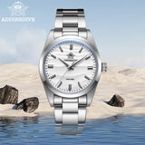 ADDIESDIVE Men's Watch 36mm Quartz Watch Diving 100m Sand Dial 316L Stainless Steel AR Bubber Glass Fashion WristWatch for Men