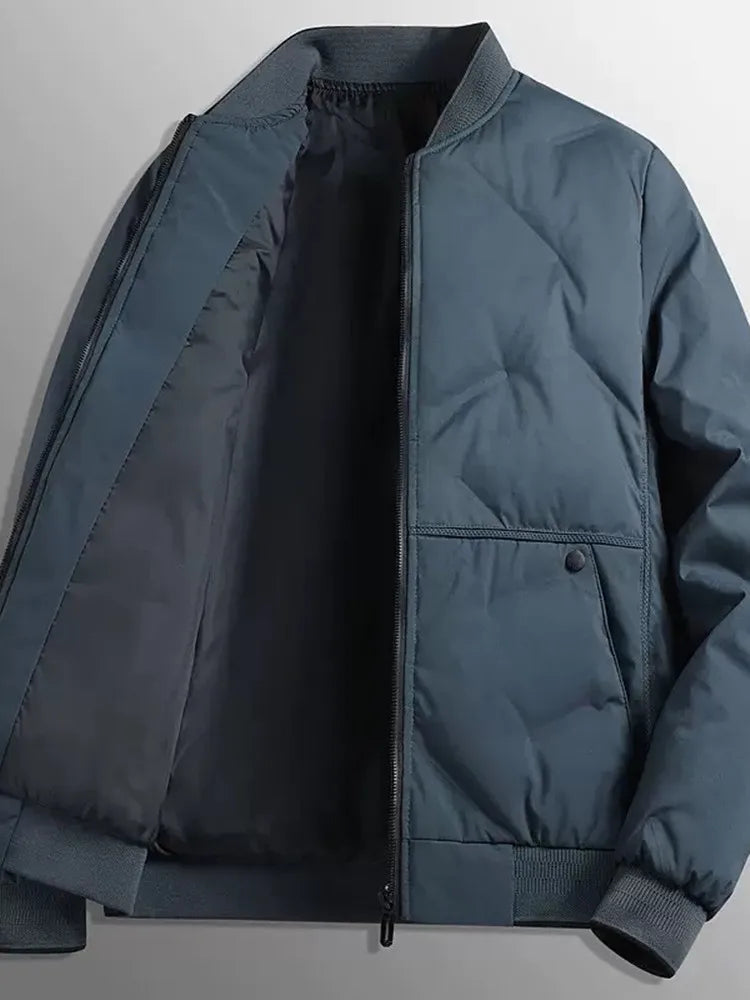 Men's Quilted Stand-Collar Zip Jacket | Warm & Relaxed Fit