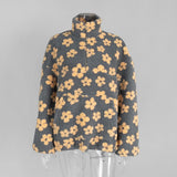 Women's Floral Fleece High-Neck Pullover