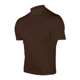 Men's compress T-shirts summer solid color short-sleeved men tops fashion yoga clothes men's tight turtleneck T-shirt